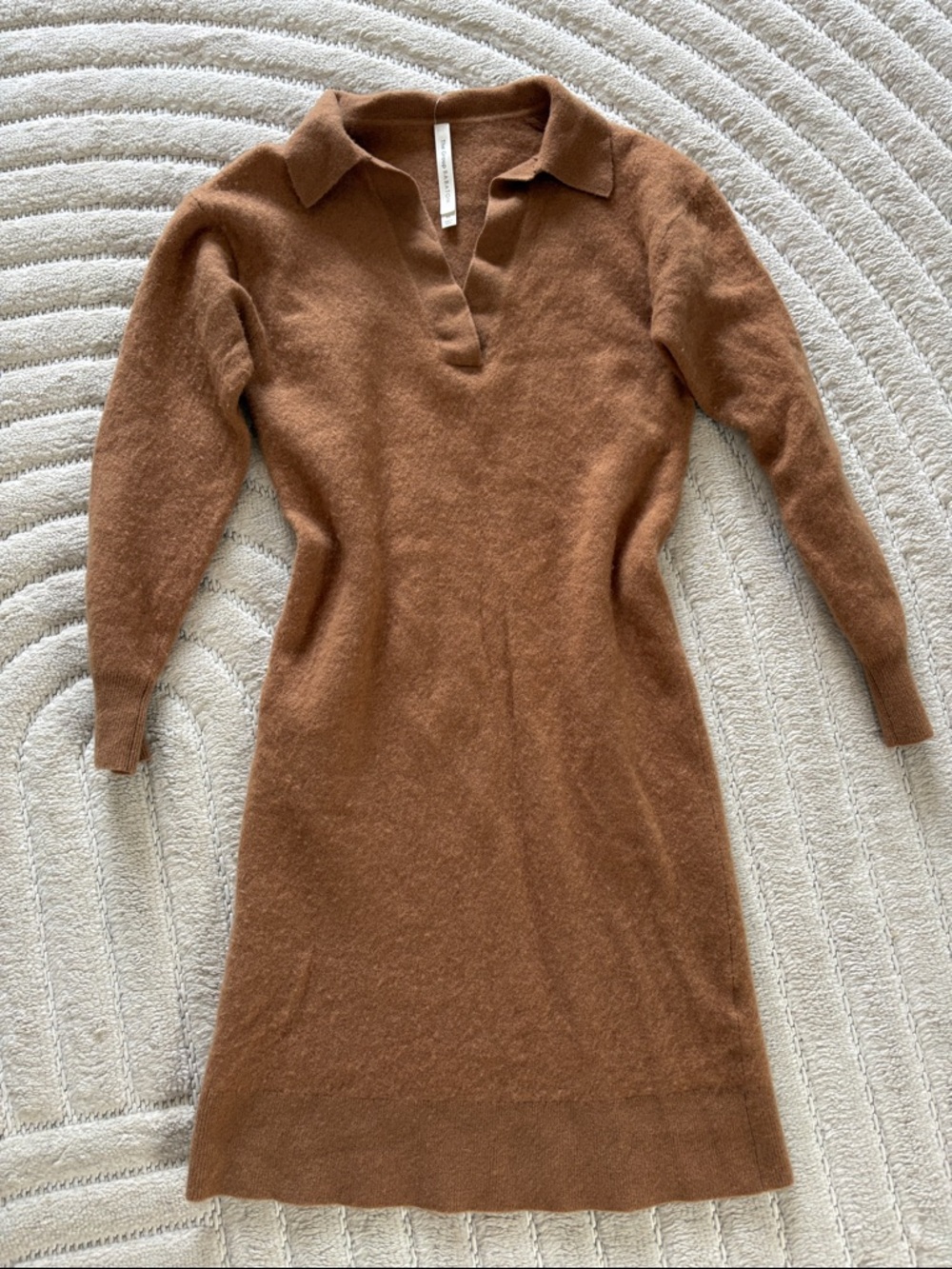 The Group Babaton Merino Polo Long-Sleeve Knit Dress in light Brown